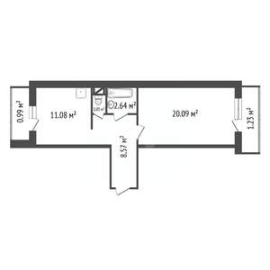 1-к квартира, вторичка, 43м2, 12/16 этаж