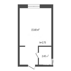 Студия квартира, вторичка, 19м2, 1/2 этаж