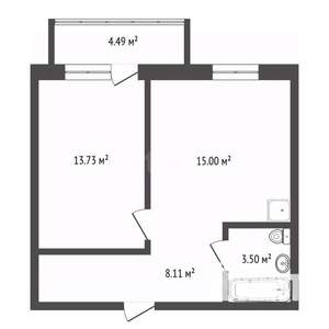 2-к квартира, вторичка, 40м2, 2/14 этаж