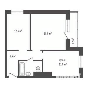 2-к квартира, вторичка, 56м2, 17/17 этаж