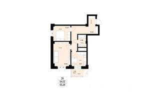 2-к квартира, вторичка, 55м2, 14/17 этаж
