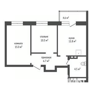 2-к квартира, вторичка, 49м2, 5/17 этаж