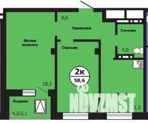 2-к квартира, строящийся дом, 59м2, 5/19 этаж