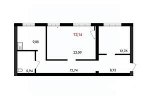 2-к квартира, вторичка, 73м2, 17/18 этаж