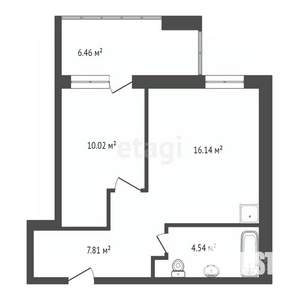 1-к квартира, сданный дом, 39м2, 3/9 этаж