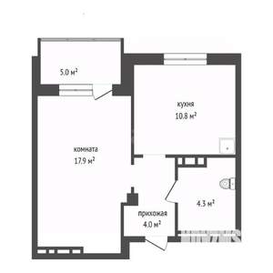 1-к квартира, вторичка, 39м2, 18/19 этаж