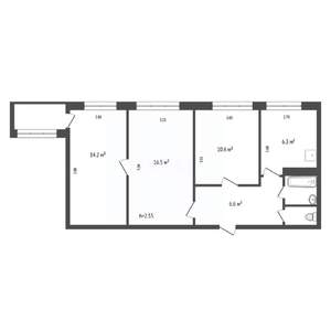 3-к квартира, вторичка, 59м2, 2/9 этаж