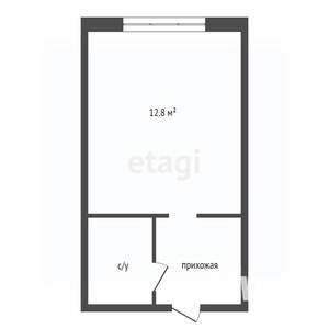 1-к квартира, вторичка, 23м2, 2/2 этаж