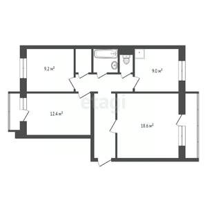 3-к квартира, вторичка, 66м2, 6/9 этаж