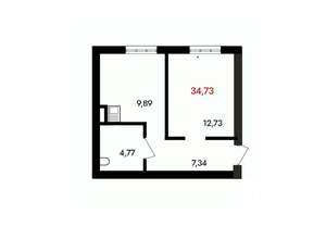 1-к квартира, вторичка, 35м2, 5/18 этаж