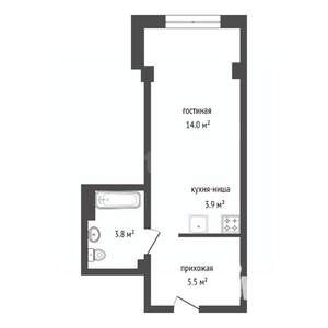 Студия квартира, вторичка, 27м2, 11/13 этаж