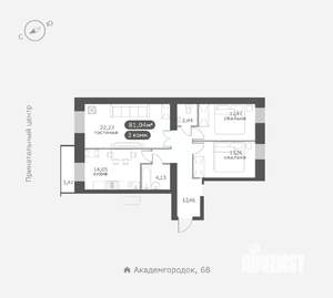 3-к квартира, вторичка, 81м2, 15/15 этаж