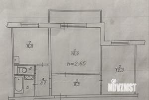 2-к квартира, вторичка, 53м2, 8/10 этаж
