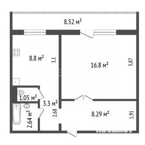 1-к квартира, вторичка, 40м2, 10/10 этаж