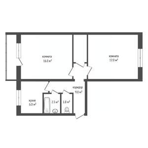 2-к квартира, вторичка, 49м2, 3/5 этаж