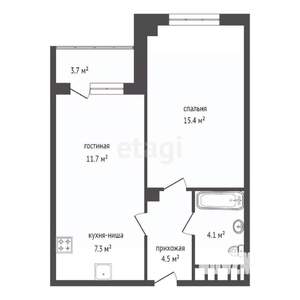 2-к квартира, вторичка, 44м2, 25/25 этаж