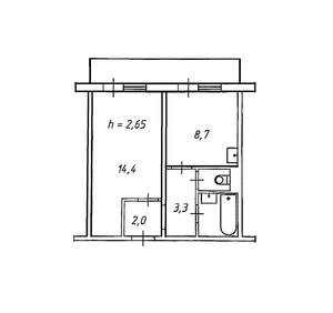 1-к квартира, вторичка, 32м2, 3/10 этаж