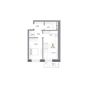 2-к квартира, вторичка, 49м2, 5/9 этаж