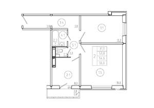 2-к квартира, вторичка, 55м2, 13/17 этаж