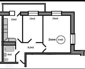 2-к квартира, сданный дом, 62м2, 8/25 этаж